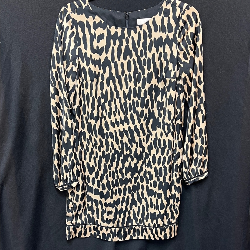 LOFT Black and Tan Patterned Sheath Dress - Picture 4 of 16
